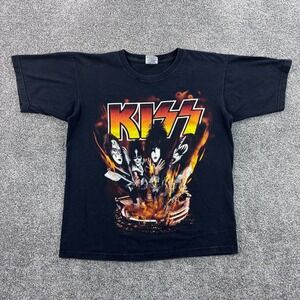 Vintage Kiss Psycho Circus Shirt Mens Large Black 3D Grand Rapids 1998 Nude Girl